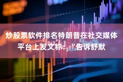炒股票软件排名特朗普在社交媒体平台上发文称：“告诉舒默
